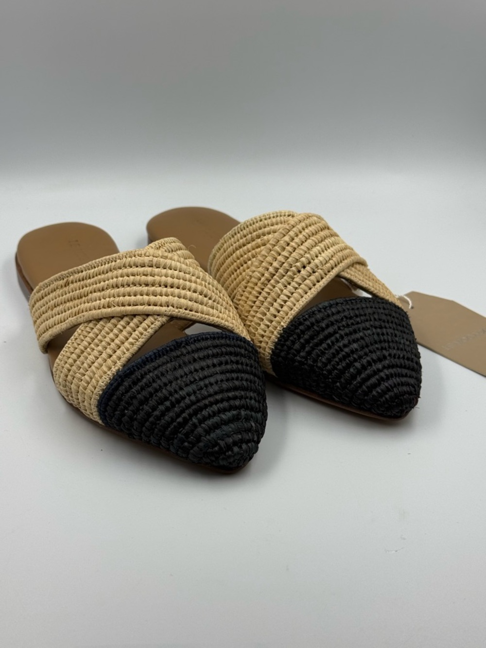 Le Mogador Azoulay Sandals Slides Black & Tan Size 36 New with Tags Beach Resort